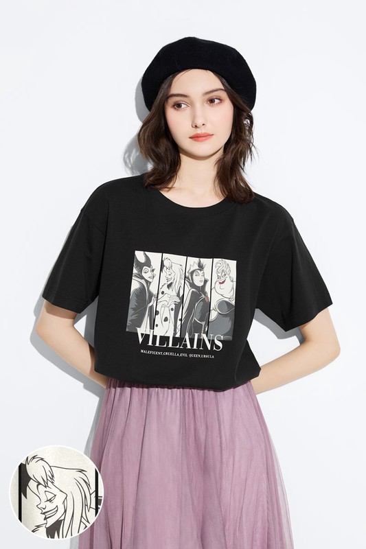 迪士尼系列寬長版印花T恤-36-女