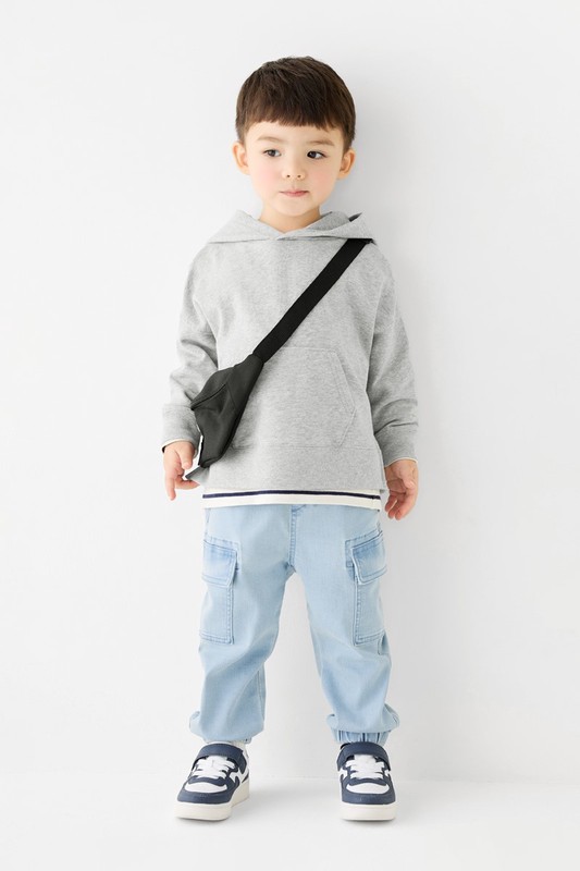 毛圈寬版連帽衫-童