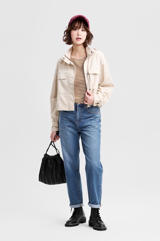 寬版高腰男友風九分牛仔褲-女