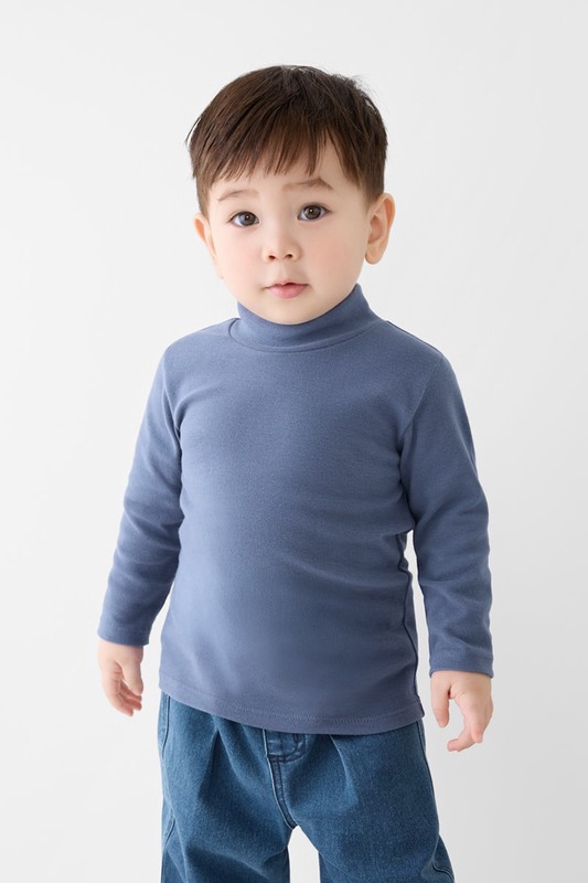磨毛羅紋立領長袖T恤-Baby