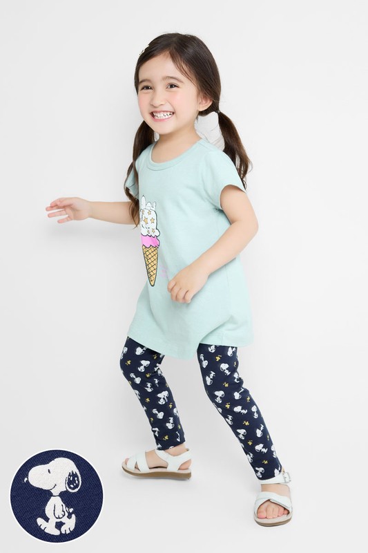 史努比系列彈力九分內搭褲-童