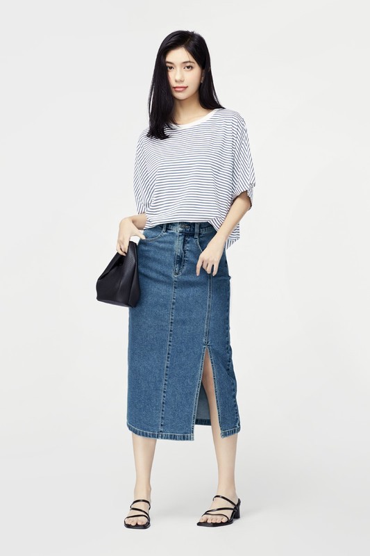 莫代爾連袖條紋上衣-女