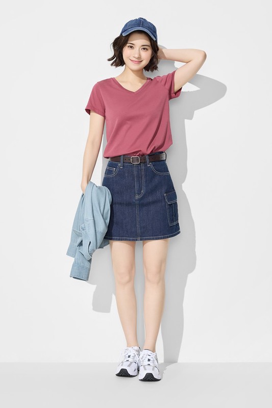 快乾棉V領T恤-女