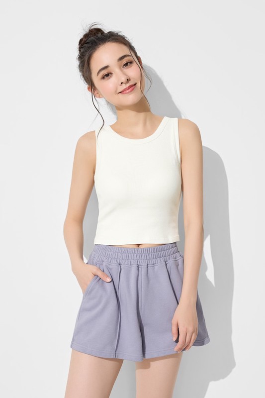 毛圈寬鬆休閒短褲-女