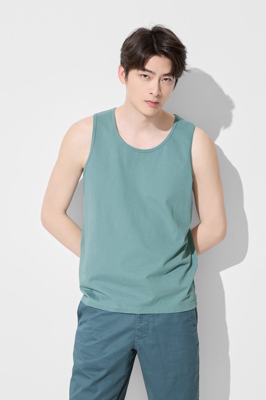純棉圓領背心-男