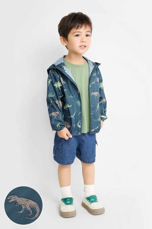 抗UV輕型恐龍印花風衣外套-童