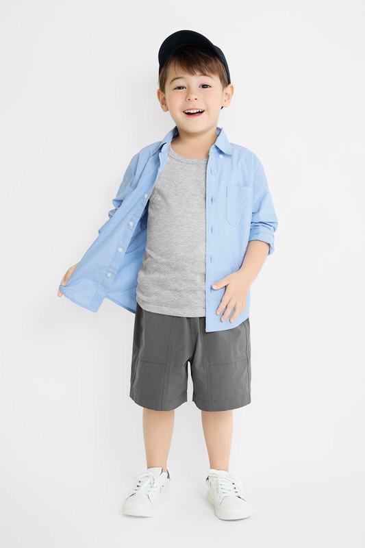 防潑水機能五分褲-童