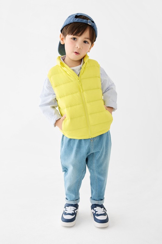 極輕羽絨立領背心-童