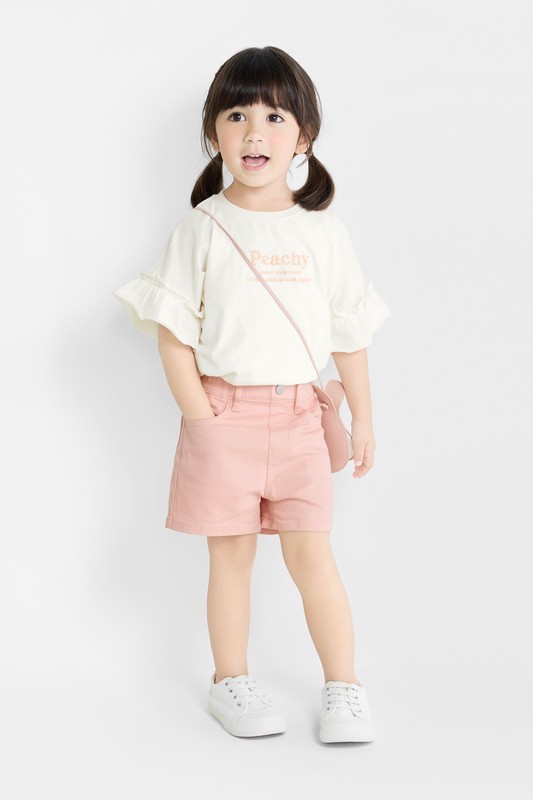 多色牛仔短褲-童