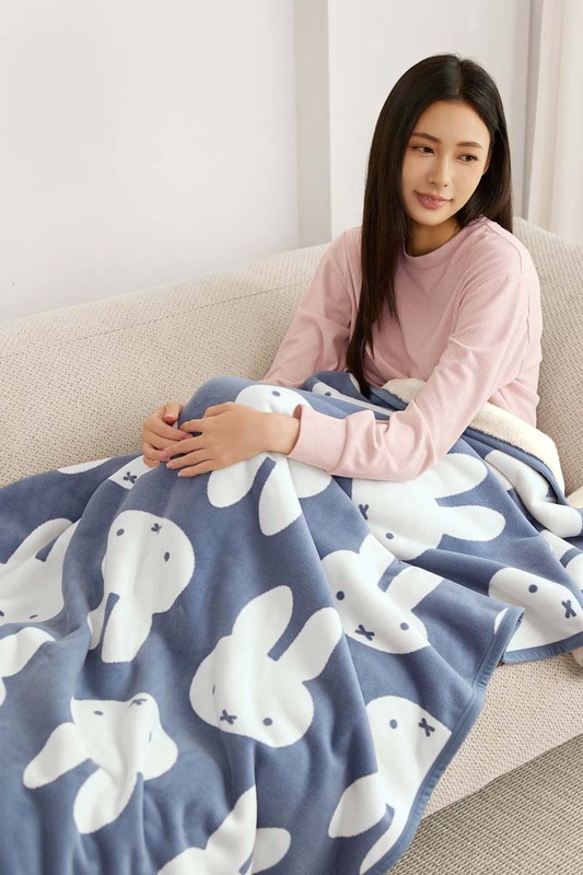 Miffy長刷毛單人蓋毯-中性款