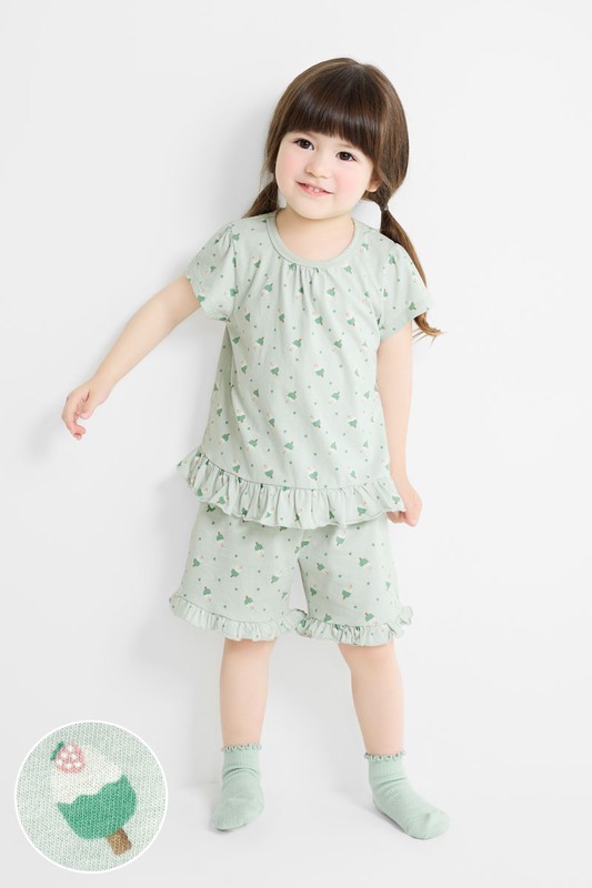 純棉雪糕印花荷葉造型家居套裝-童