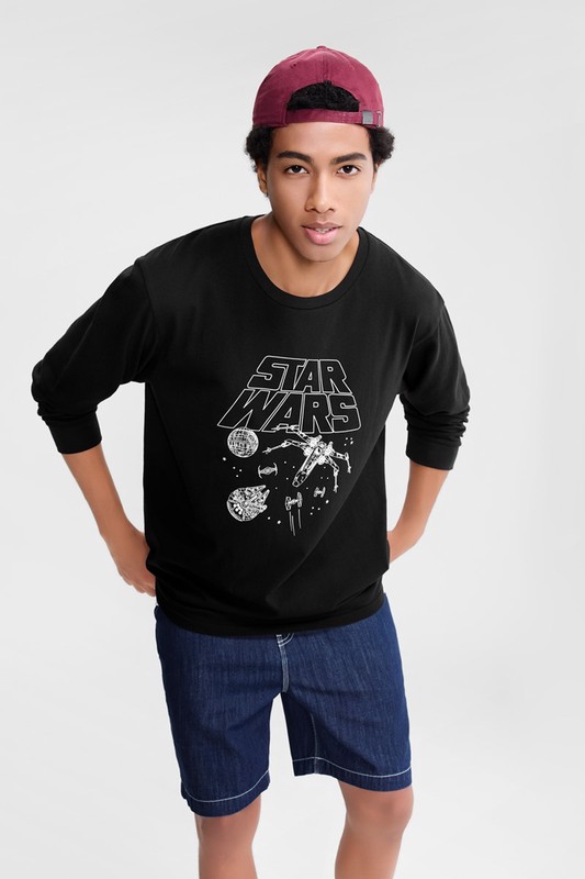 STAR WARS系列長袖印花T恤-03-男