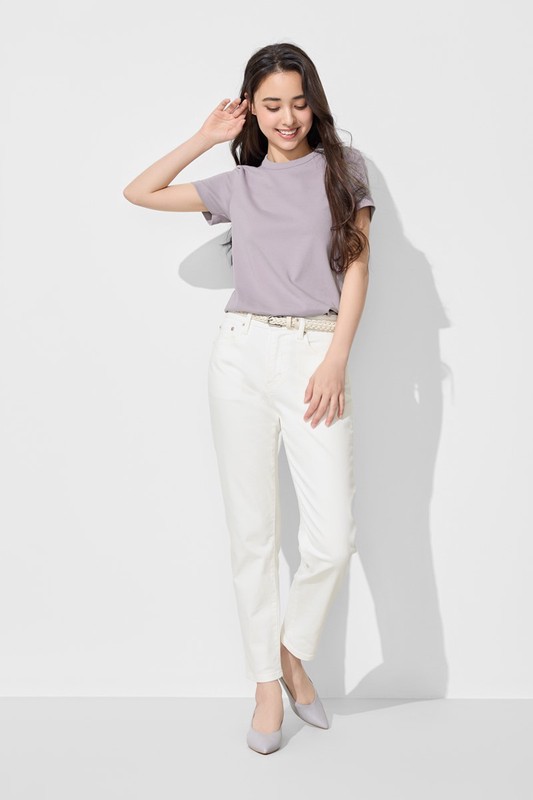 修身男友風九分牛仔褲-女