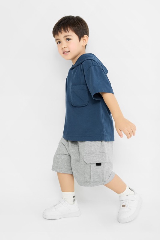 小毛圈口袋五分褲-童