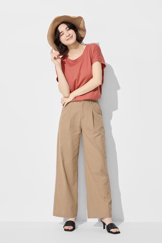 棉麻寬褲-女