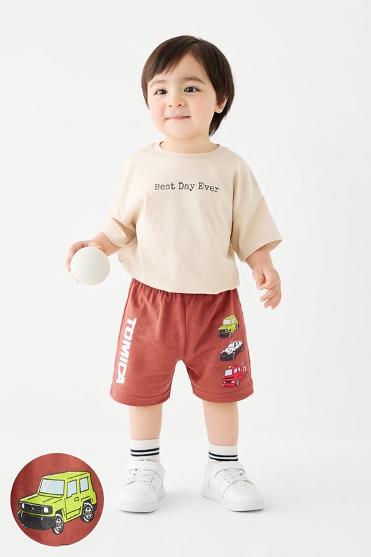 TOMICA竹節棉印花短褲-01-Baby