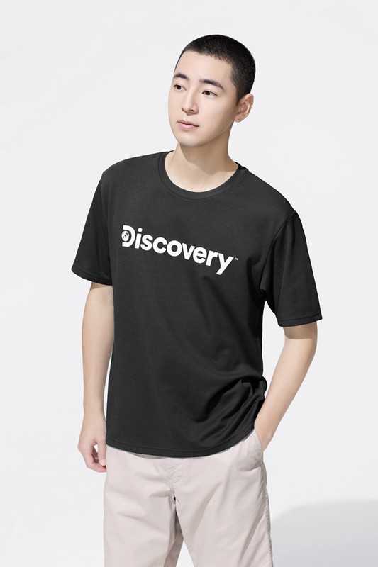 Discovery快乾印花圓領T恤-男