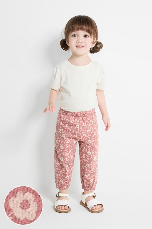 竹節棉印花束口褲-Baby