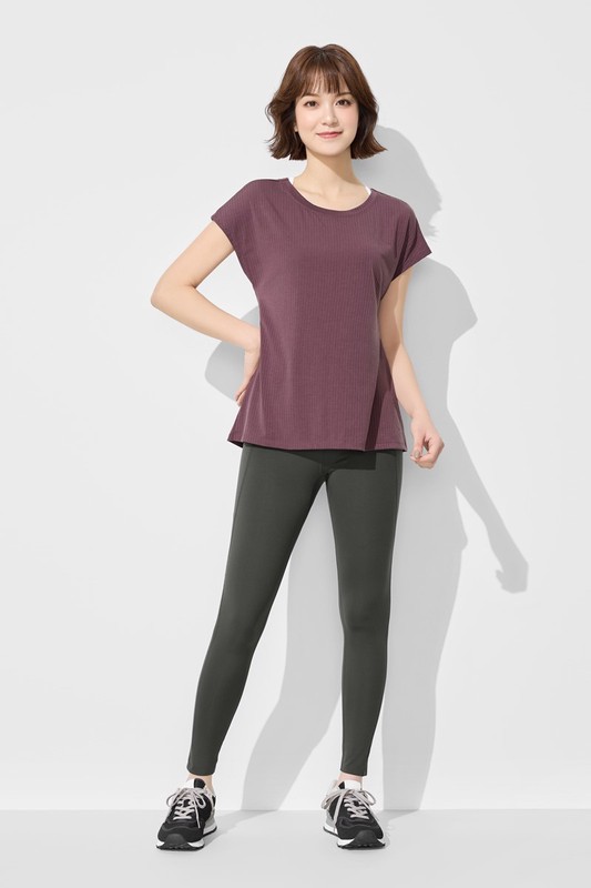 運動美背扭結連袖上衣-女