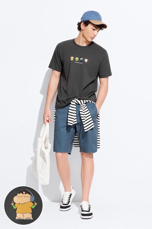 蠟筆小新印花T恤-16-男