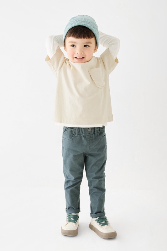 棉質彈性長褲-童