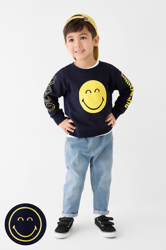 SmileyWorld®毛圈印花圓領衫-01-童