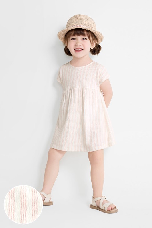 條紋印花連袖洋裝-Baby