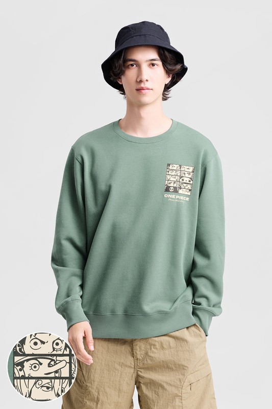 航海王刷毛印花圓領衫-01-男