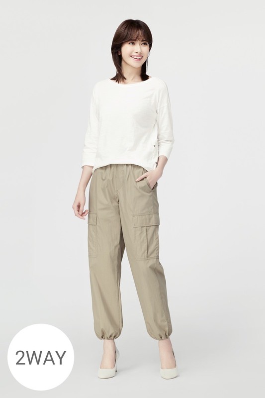 竹節棉船領七分袖上衣-女