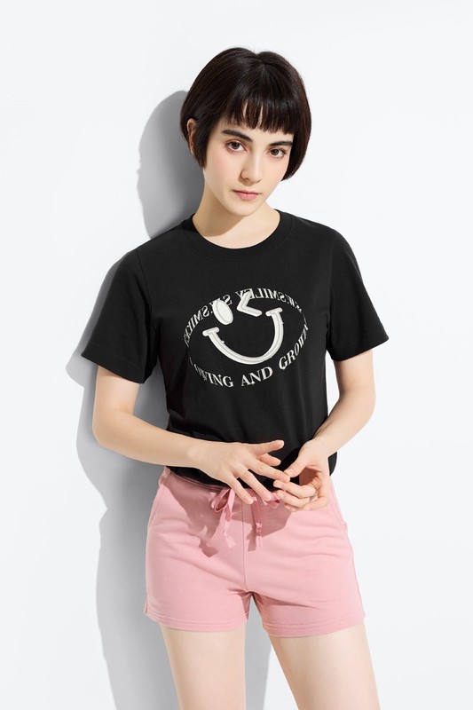 S.W.SMILEY®厚版印花T恤-05-女