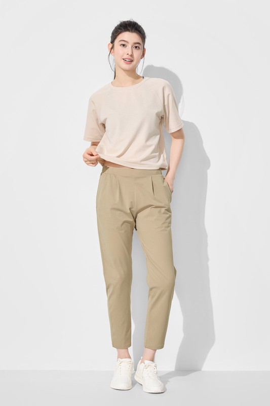 吸排彈性網眼九分褲-女