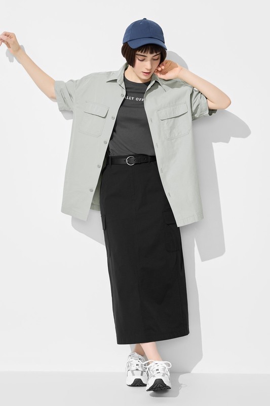 機能彈性工裝長裙-女