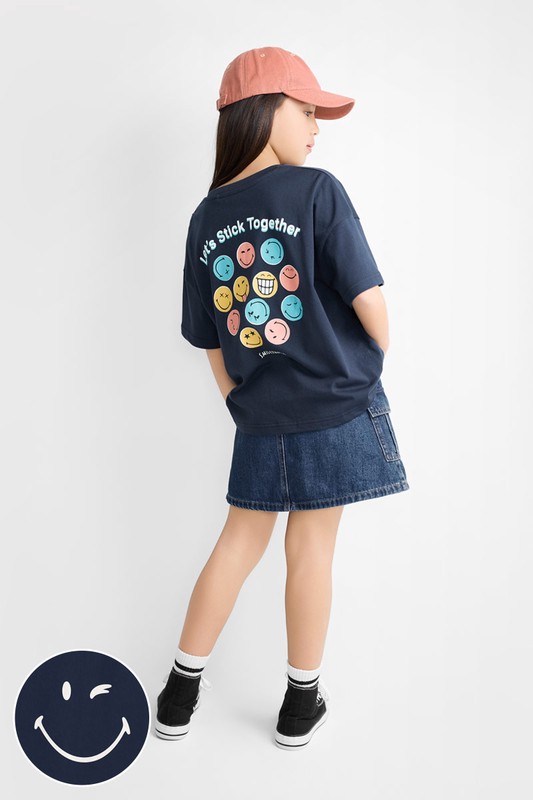 SmileyWorld®寬版印花T恤-04-童