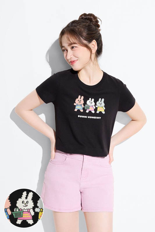 Bunni Konbiny印花T恤-02-女