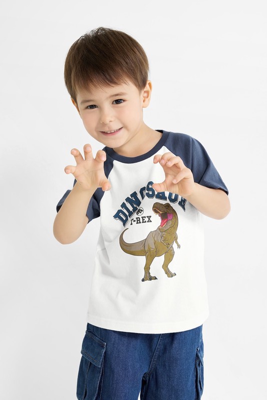 Jurassic World拉克蘭袖印花T恤-08-童