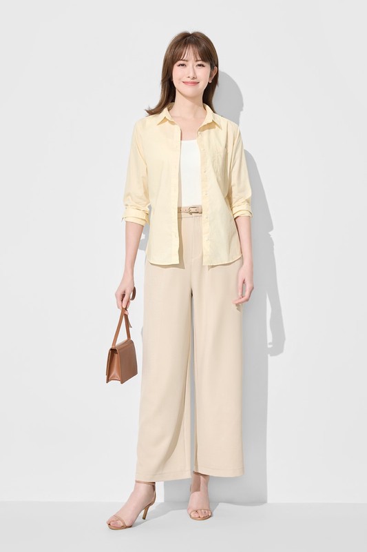 柔棉長袖襯衫-女