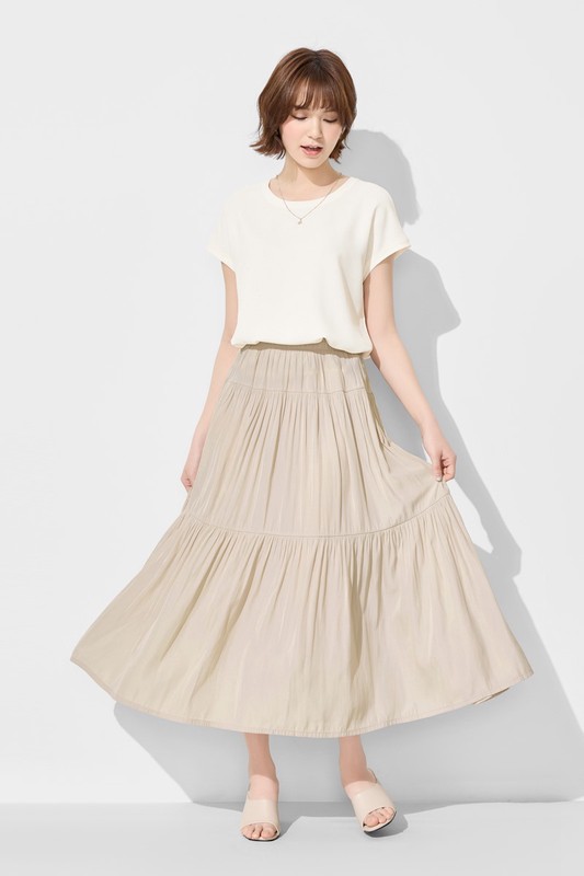 細褶蛋糕長裙-女