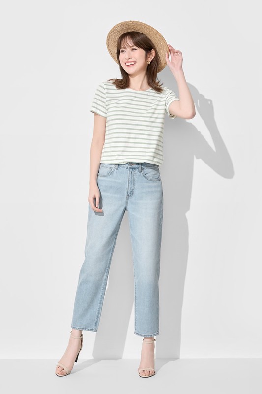 寬版高腰男友風九分牛仔褲-女