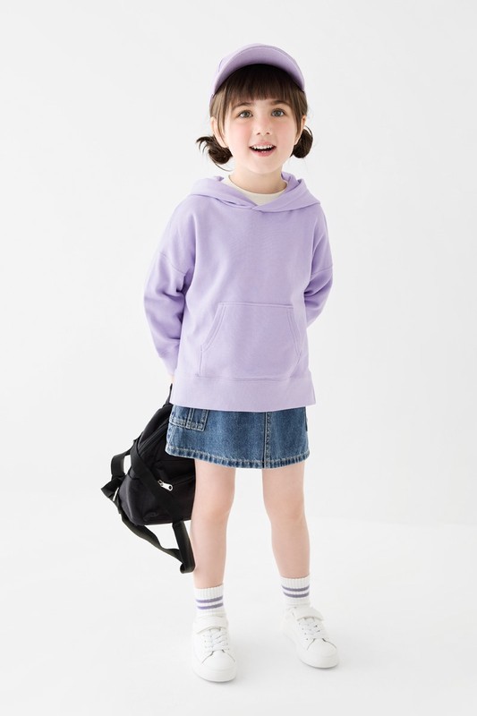 毛圈寬版連帽衫-童