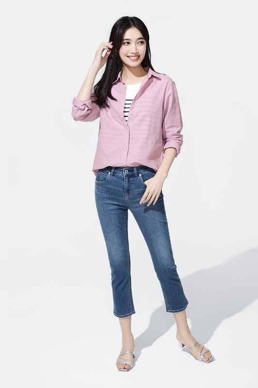 棉麻長袖襯衫-女