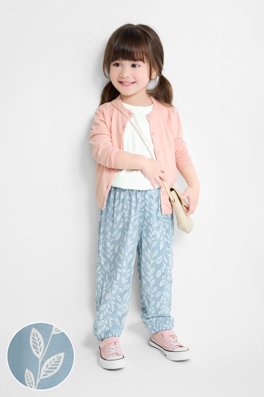 嫘縈印花束口褲-童