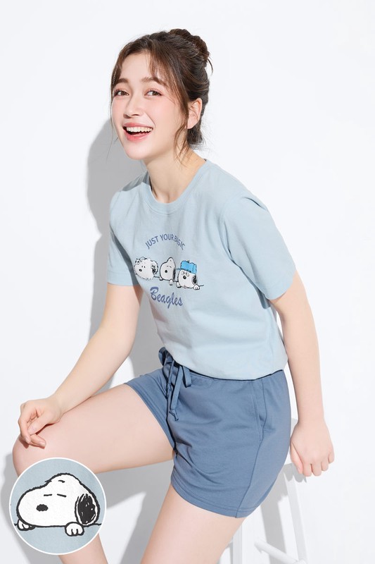 史努比系列厚版印花T恤-10-女
