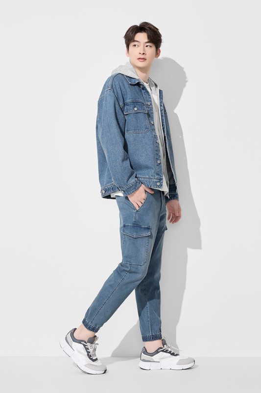 牛仔寬版外套-男