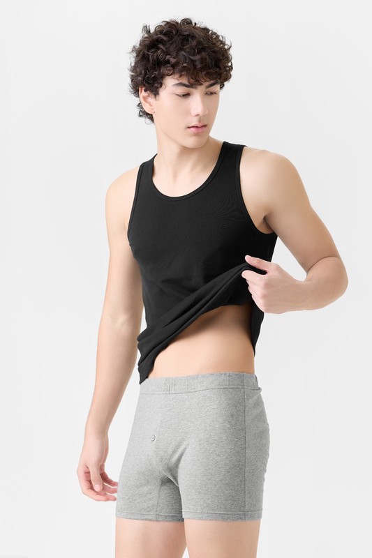 純棉針織四角褲-男