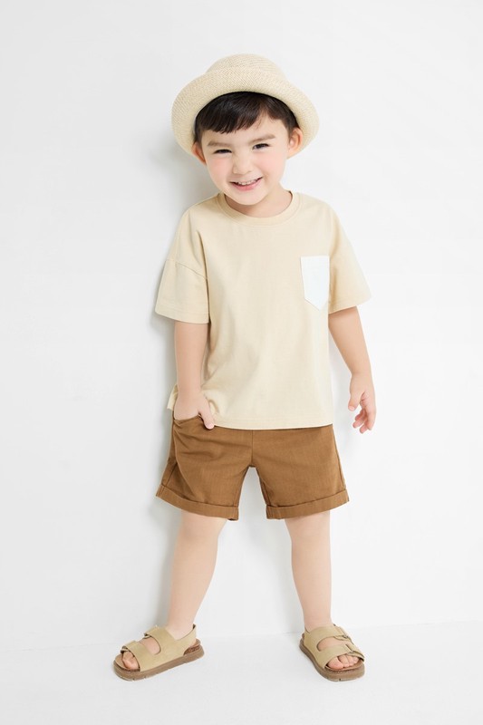 純棉反折短褲-童