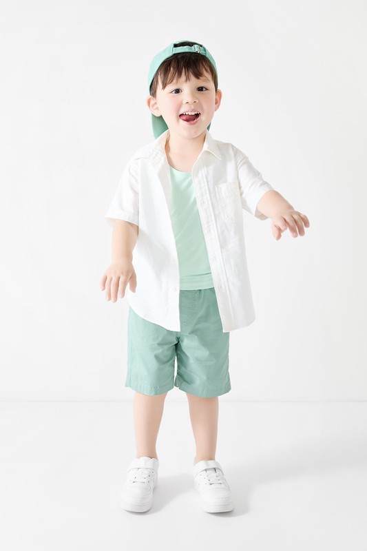 牛津短袖襯衫-童