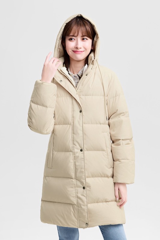 極暖羽絨長版外套-女