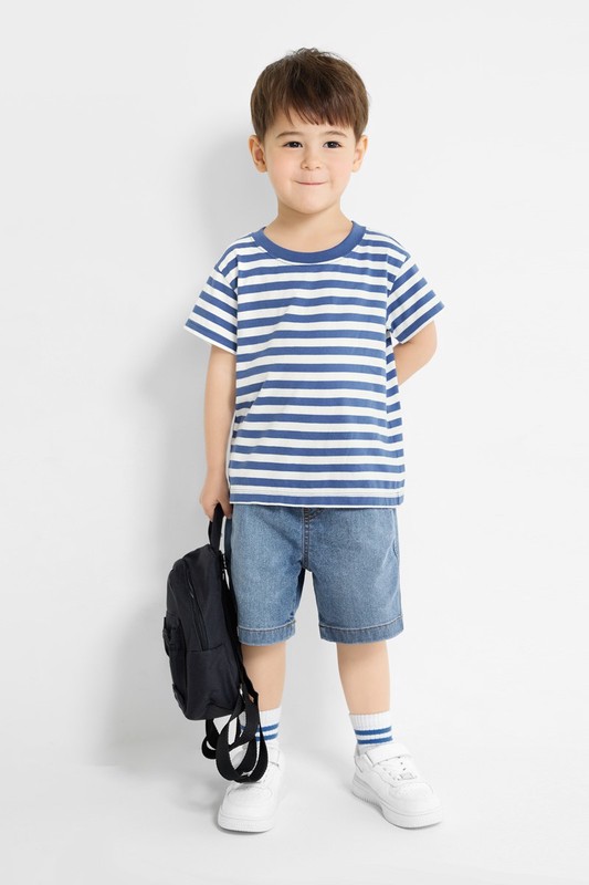 純棉條紋T恤-童