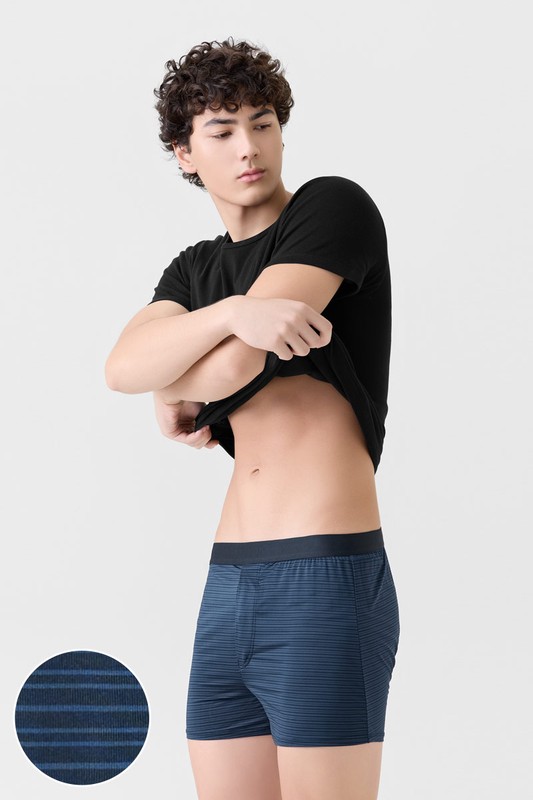 輕涼條紋四角褲-男