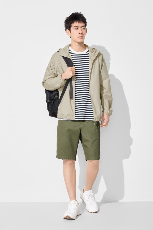 純棉條紋圓領T恤-男